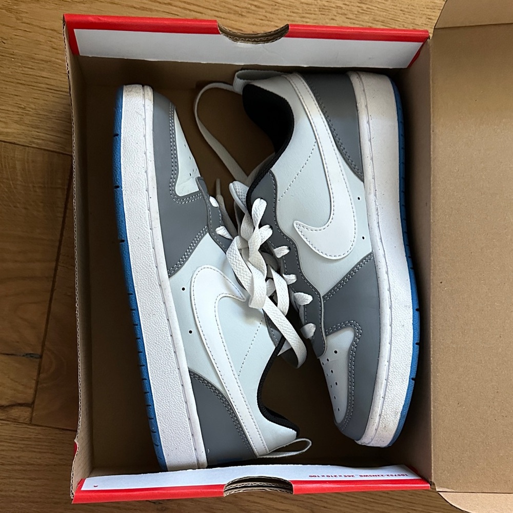 Gray and White Court Borough Sneakers kids 4.5 or women 6.5